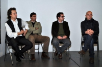 Da sx: Daniele Mazzocca, Roberto Rovesti, Vicente Ferraz e Federico Poillucci alla conferenza stampa di presentazione del film "La Montagna"